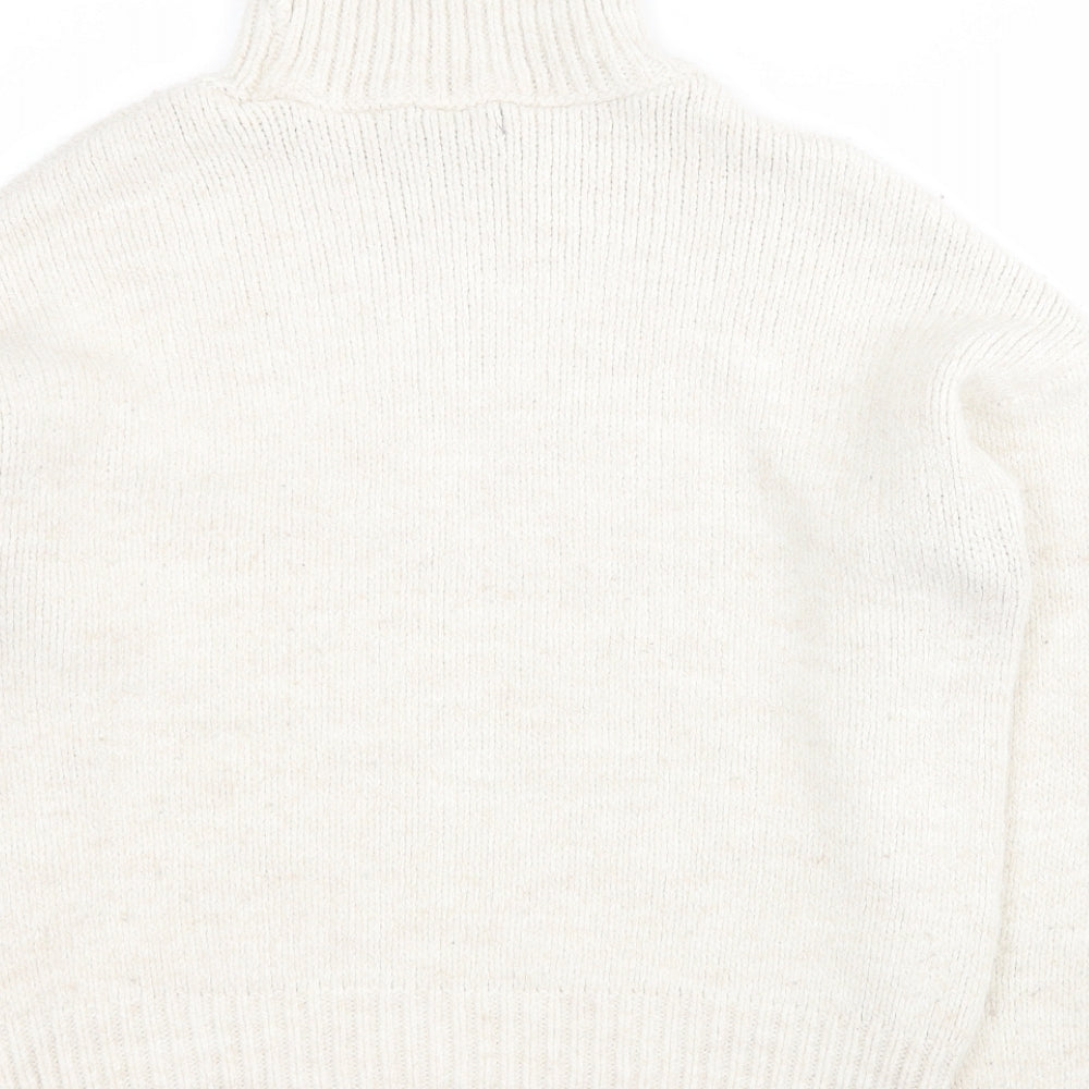 Primark Womens Beige Roll Neck  Acrylic Pullover Jumper Size M