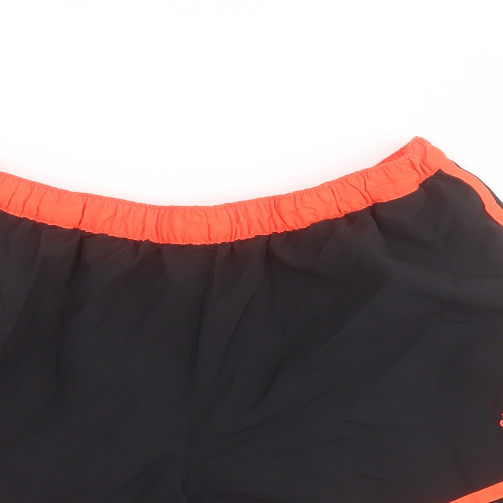 adidas Womens Black  100% Polyester Athletic Shorts Size 14 L4 in Regular Drawstring