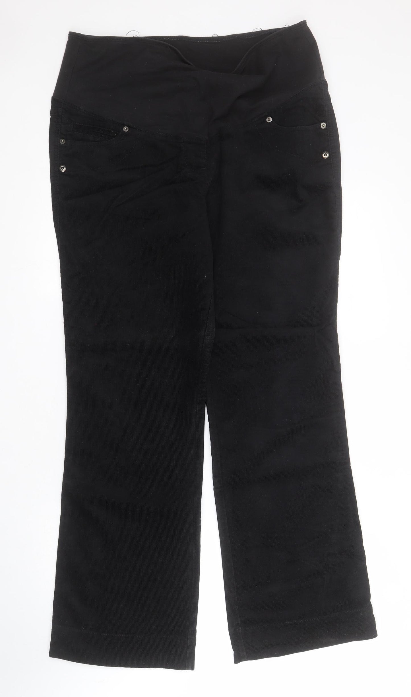 NEXT Womens Black  Cotton Trousers  Size 12 L30 in Regular