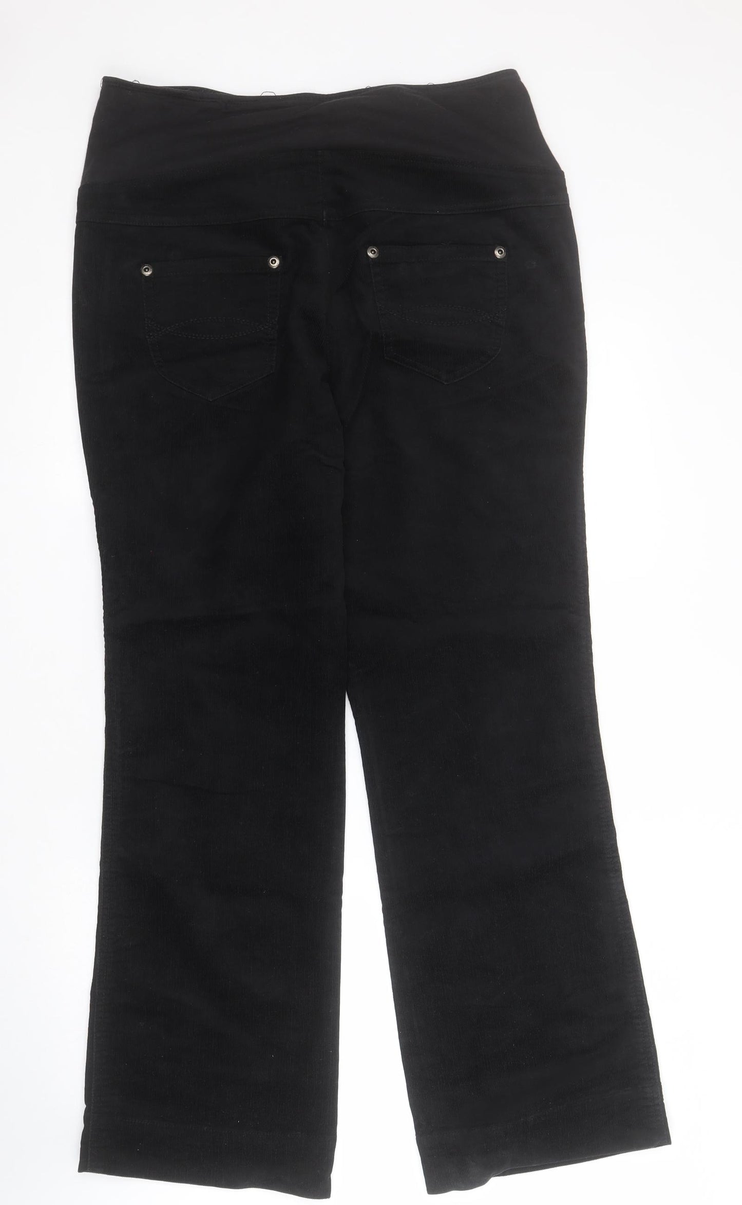 NEXT Womens Black  Cotton Trousers  Size 12 L30 in Regular