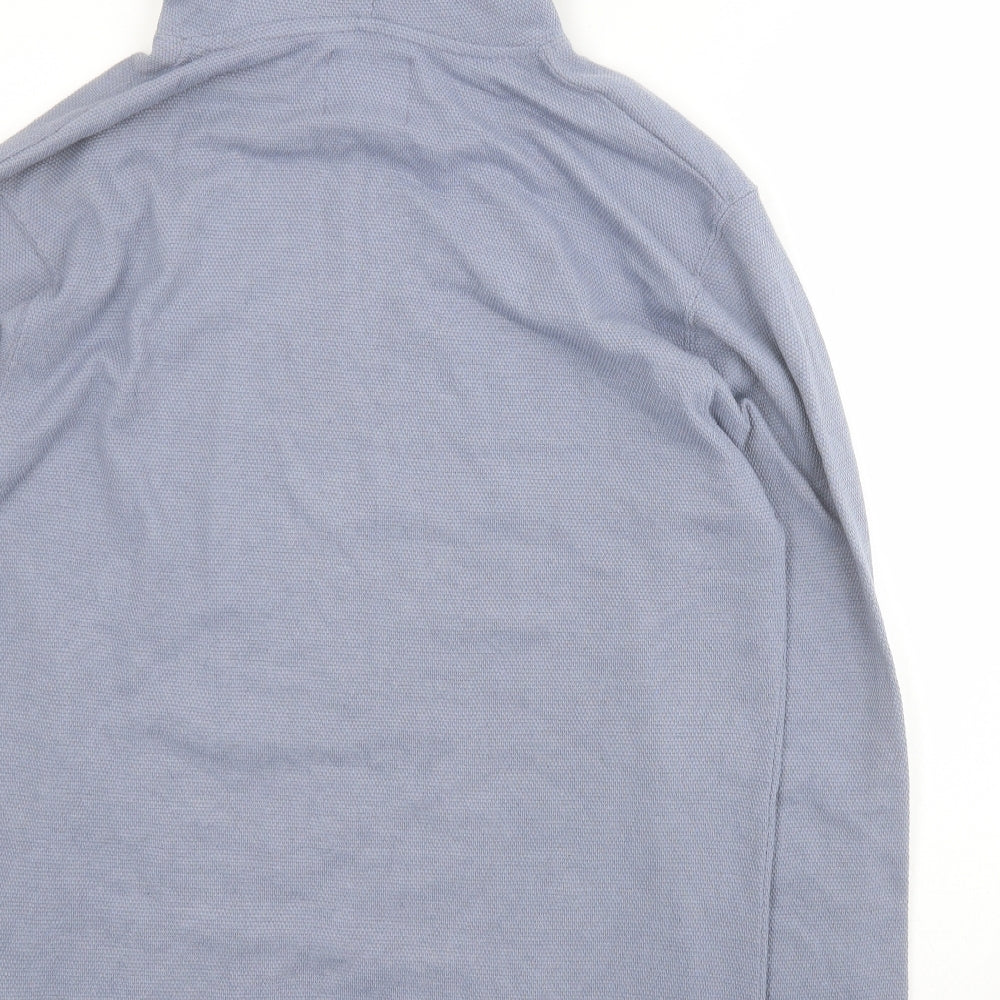 Boohoo Man Mens Blue  Cotton Pullover Hoodie Size M