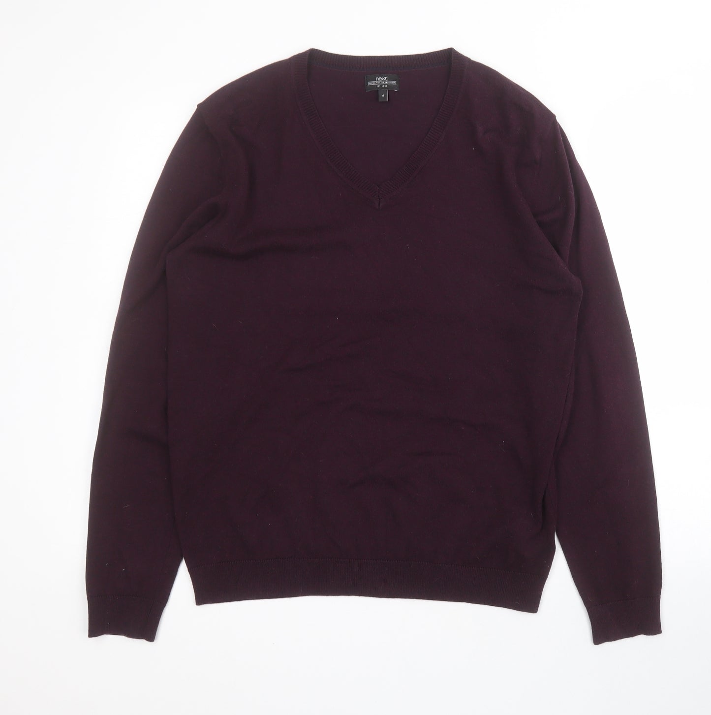 NEXT Womens Purple V-Neck  Cotton Pullover Jumper Size M