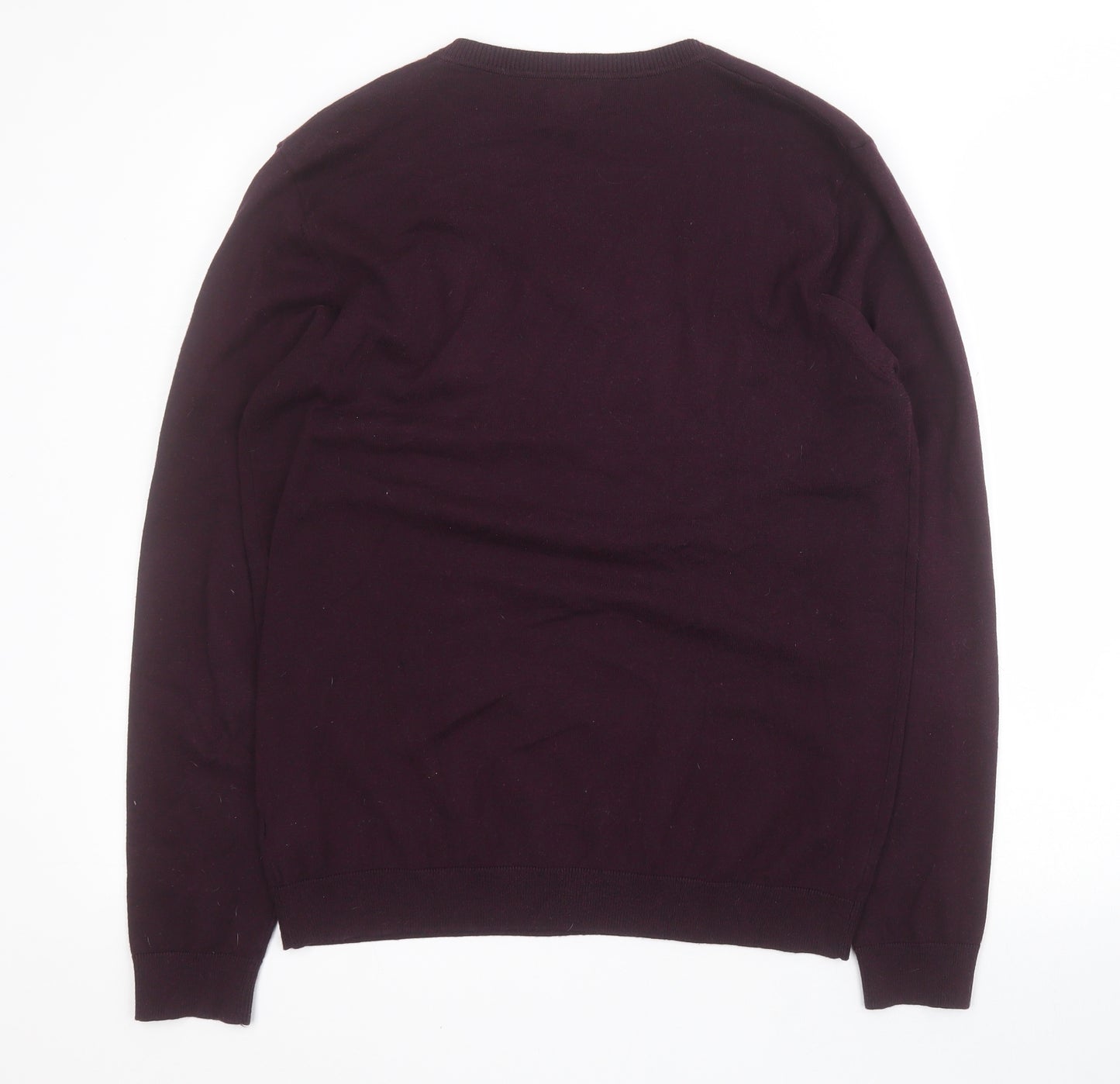 NEXT Womens Purple V-Neck  Cotton Pullover Jumper Size M