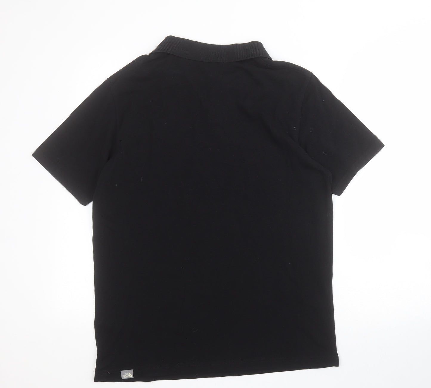 The North Face Mens Black  100% Cotton  Polo Size M Collared Button
