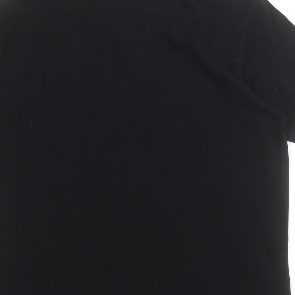 The North Face Mens Black  100% Cotton  Polo Size M Collared Button