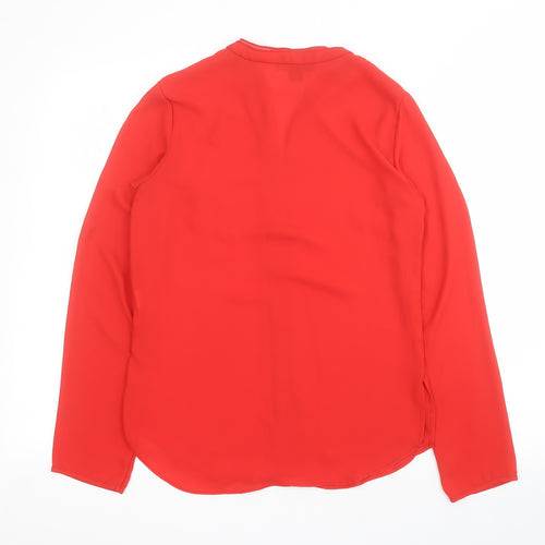 Primark Womens Red  Polyester Basic Blouse Size 4 V-Neck