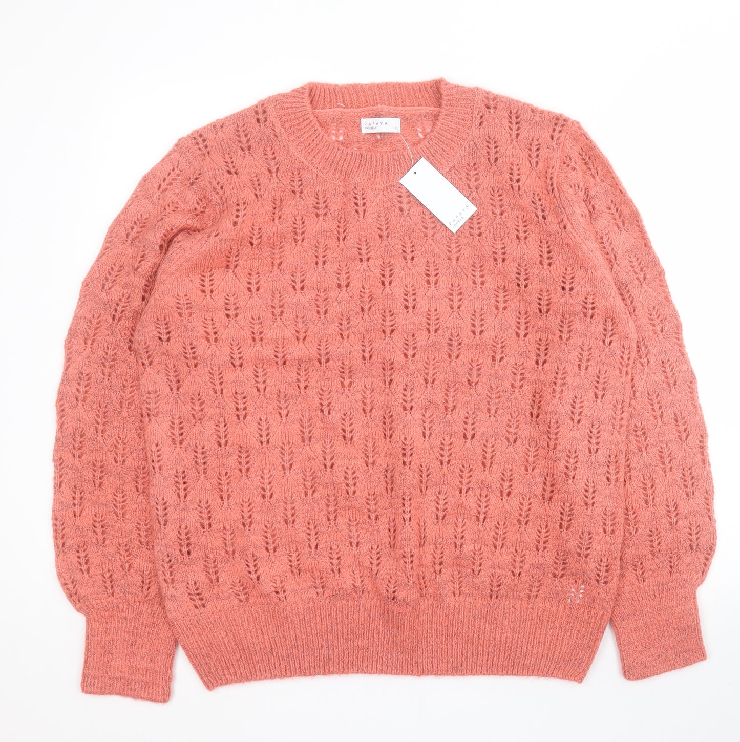 Matalan Womens Pink Crew Neck  Acrylic Pullover Jumper Size XL