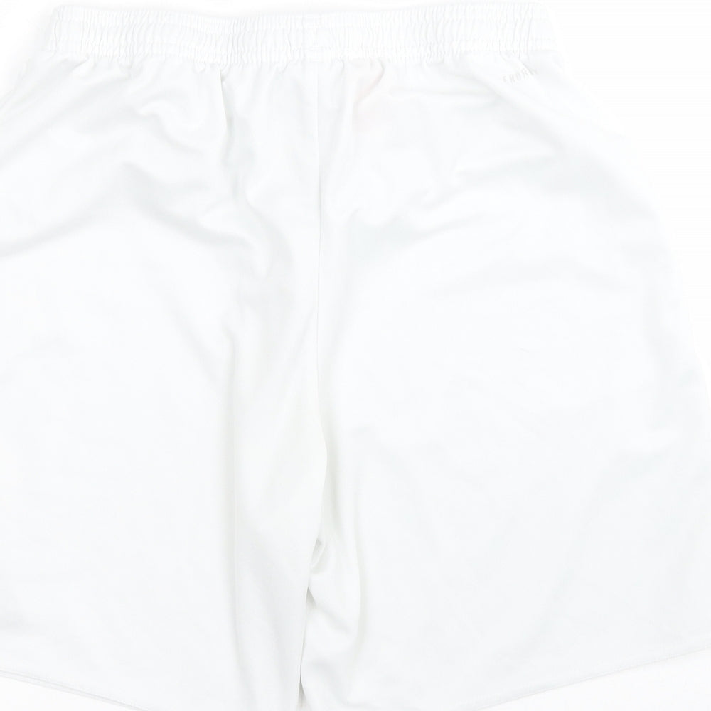 adidas Boys White  100% Polyester Sweat Shorts Size 15-16 Years  Regular Drawstring