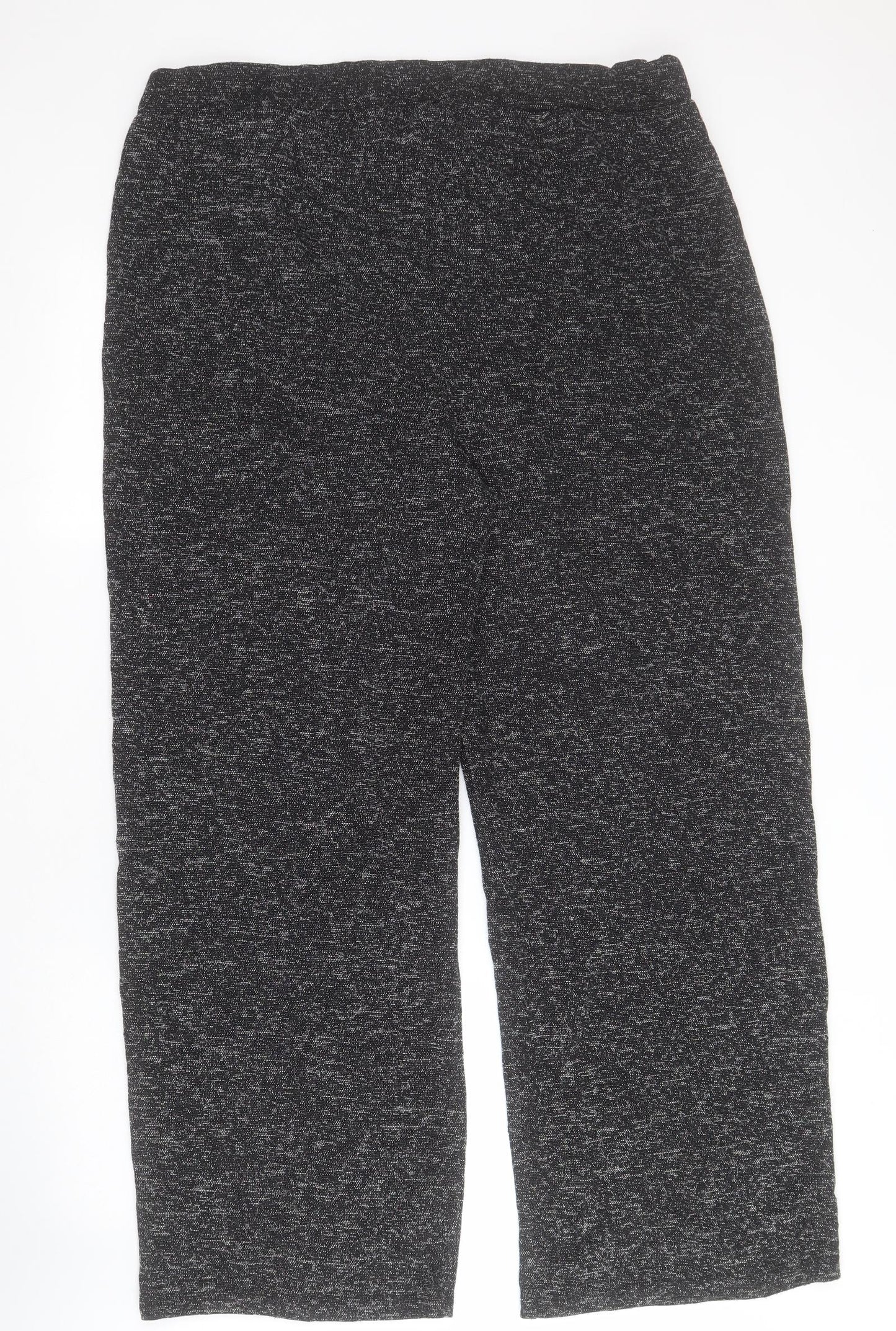 TU Womens Black  Polyester Cropped Trousers Size 20 L28 in Regular