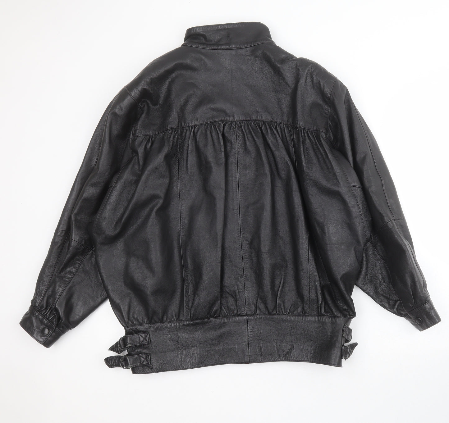 Echt Leder Leather Womens Black   Motorcycle Jacket Jacket Size 12  Snap - Faux leather