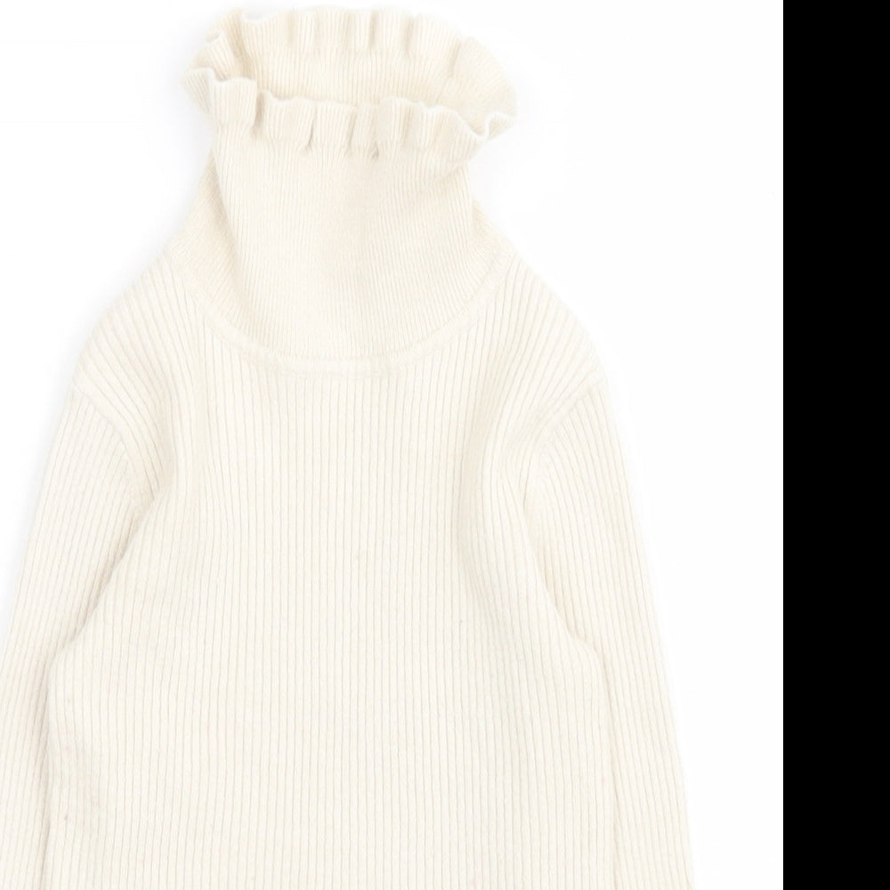 George Girls Beige High Neck  Viscose Pullover Jumper Size 2-3 Years  Pullover