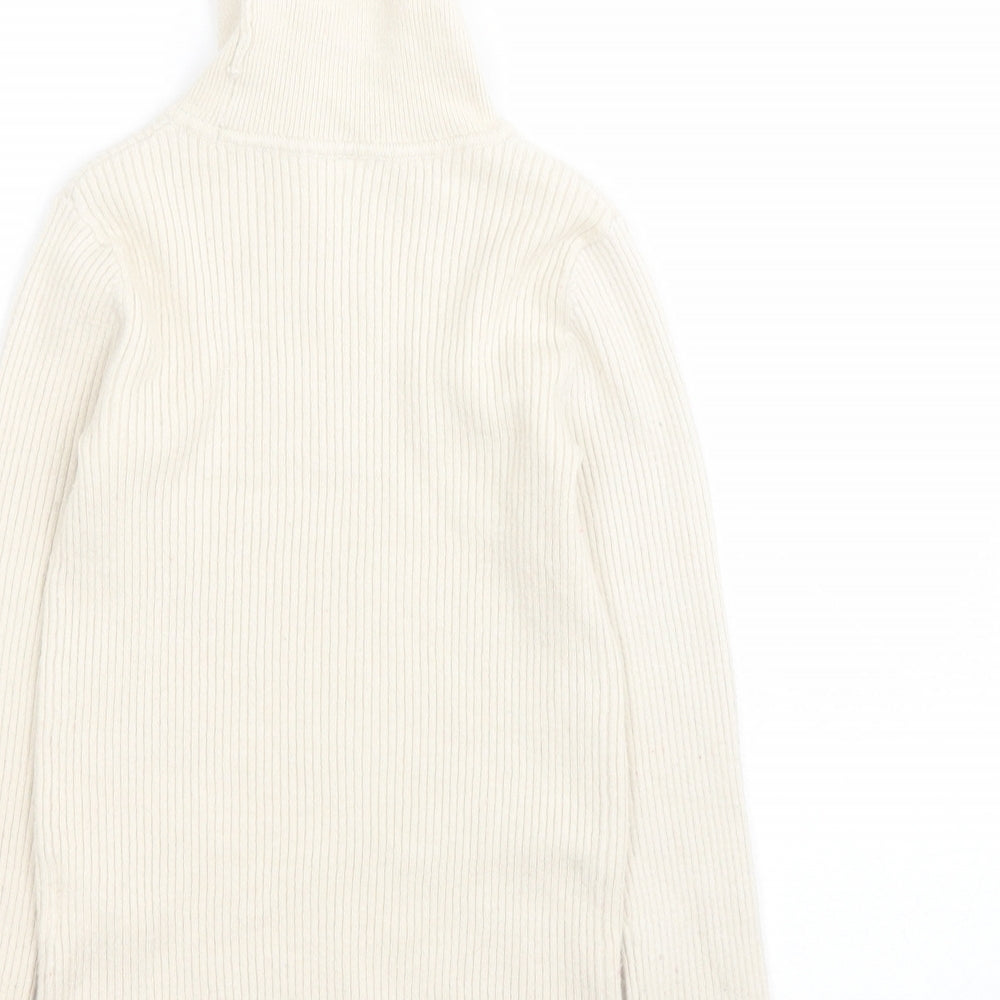 George Girls Beige High Neck  Viscose Pullover Jumper Size 2-3 Years  Pullover