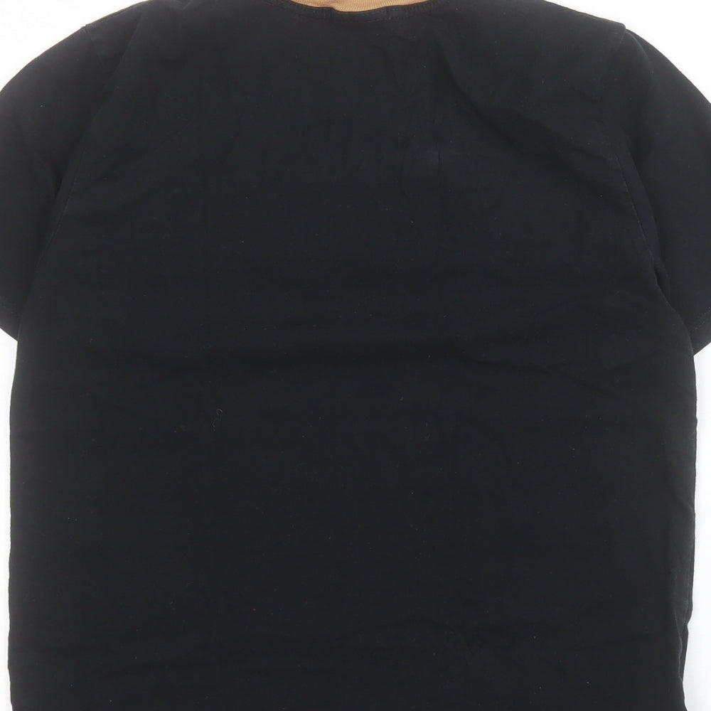 Active World Boys Black  100% Cotton Pullover T-Shirt Size 12 Years Crew Neck Pullover