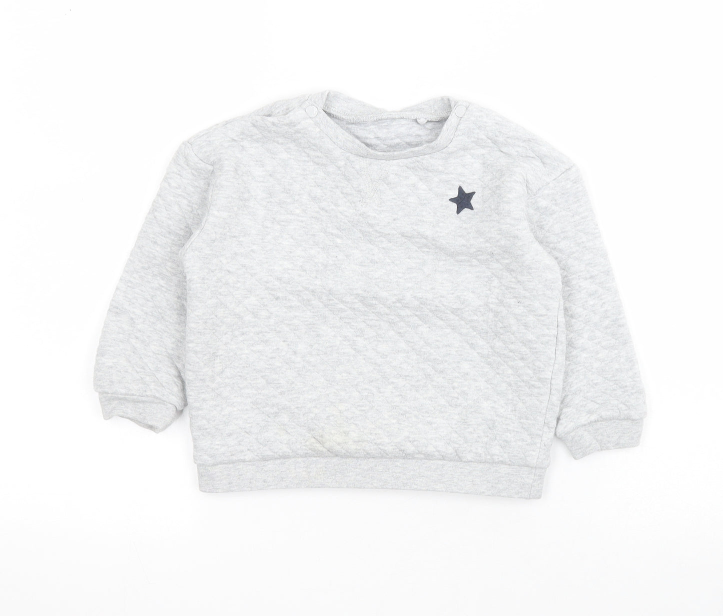 TU  Grey  Cotton Pullover Jumper Size 18-24 Months  Snap - Sweater