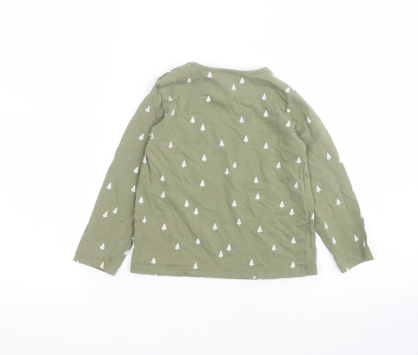 TU Baby Green  100% Cotton Pullover T-Shirt Size 18-24 Months Round Neck Snap