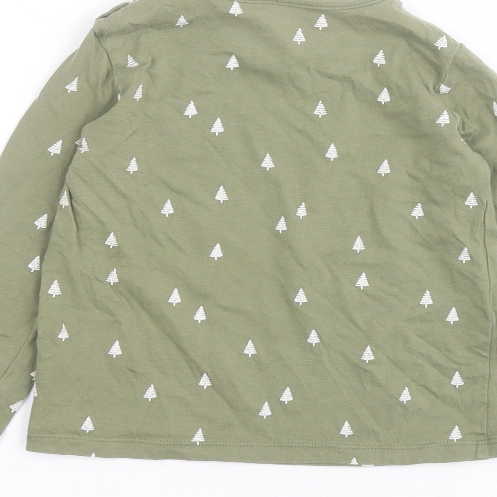 TU Baby Green  100% Cotton Pullover T-Shirt Size 18-24 Months Round Neck Snap