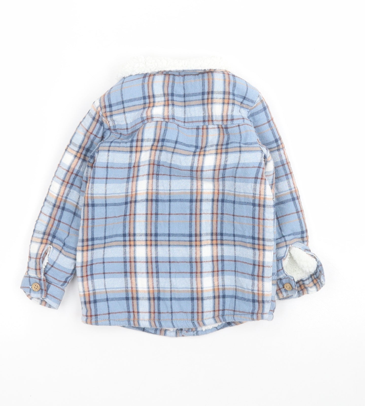 TU Baby Blue Plaid  Jacket  Size 12-18 Months   Button