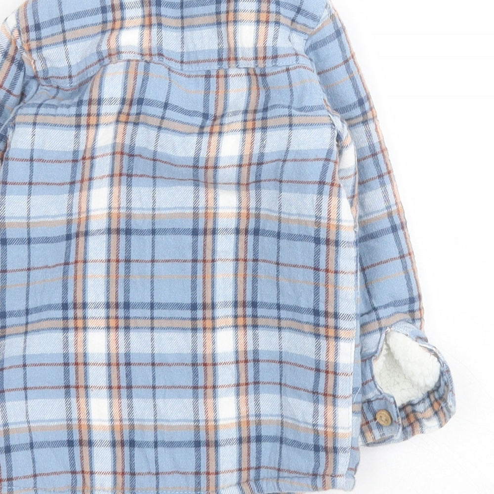 TU Baby Blue Plaid  Jacket  Size 12-18 Months   Button
