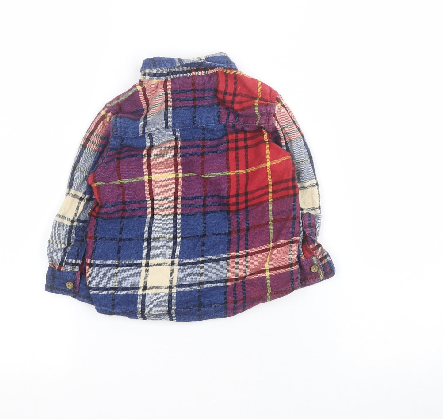 NEXT Baby Multicoloured Plaid 100% Cotton Basic Button-Up Size 12-18 Months Collared Button
