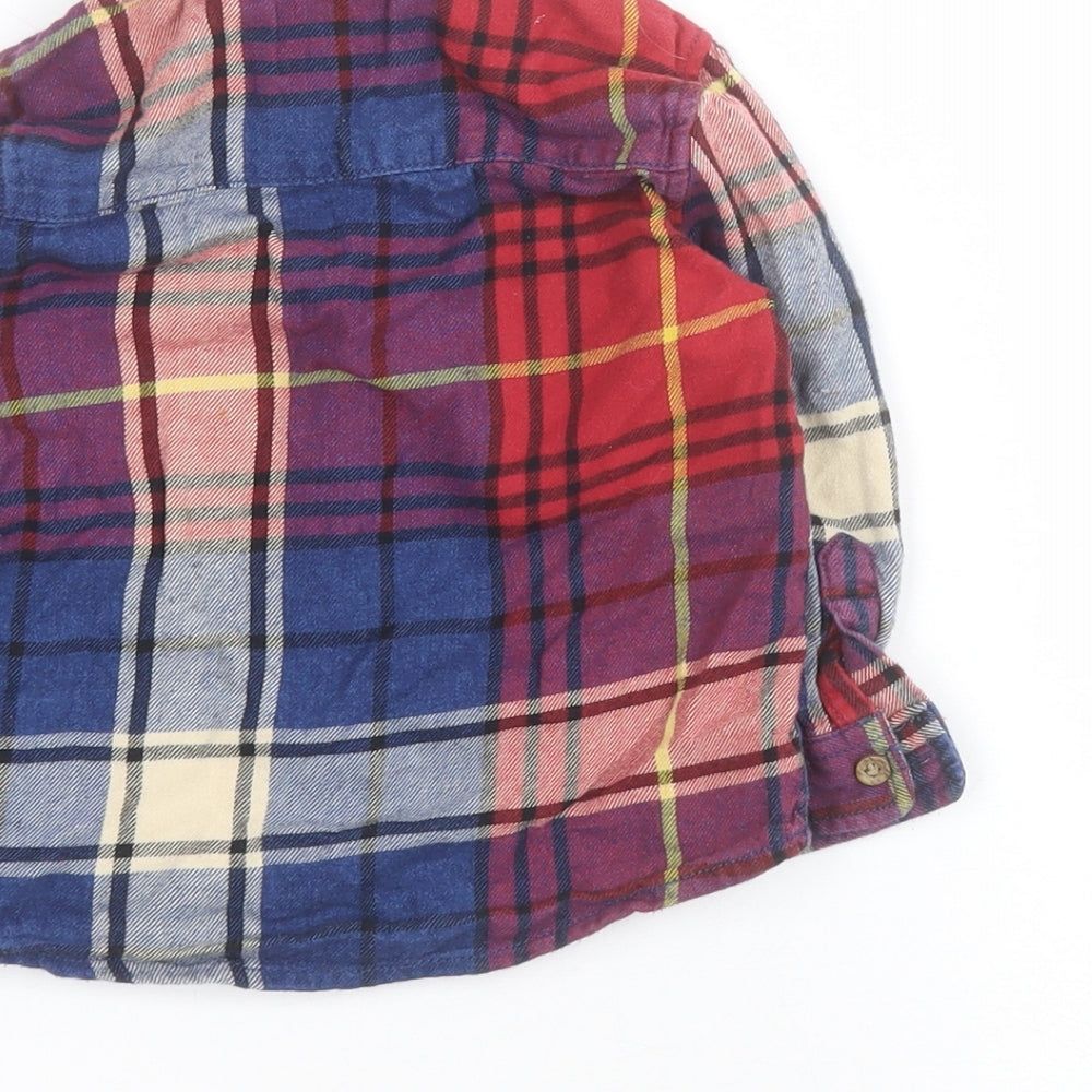 NEXT Baby Multicoloured Plaid 100% Cotton Basic Button-Up Size 12-18 Months Collared Button