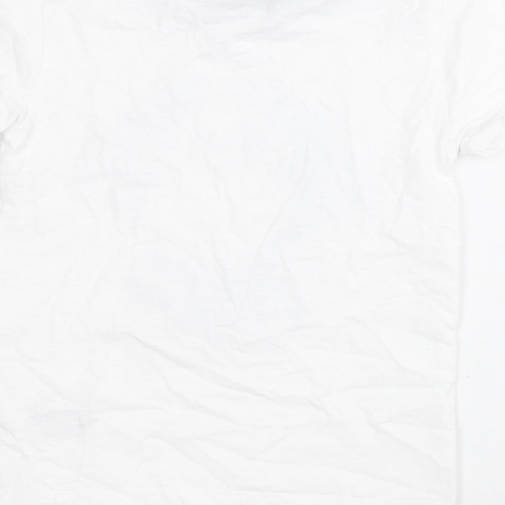 NEXT Boys White  100% Cotton Pullover T-Shirt Size 5-6 Years Crew Neck Pullover - Monkey