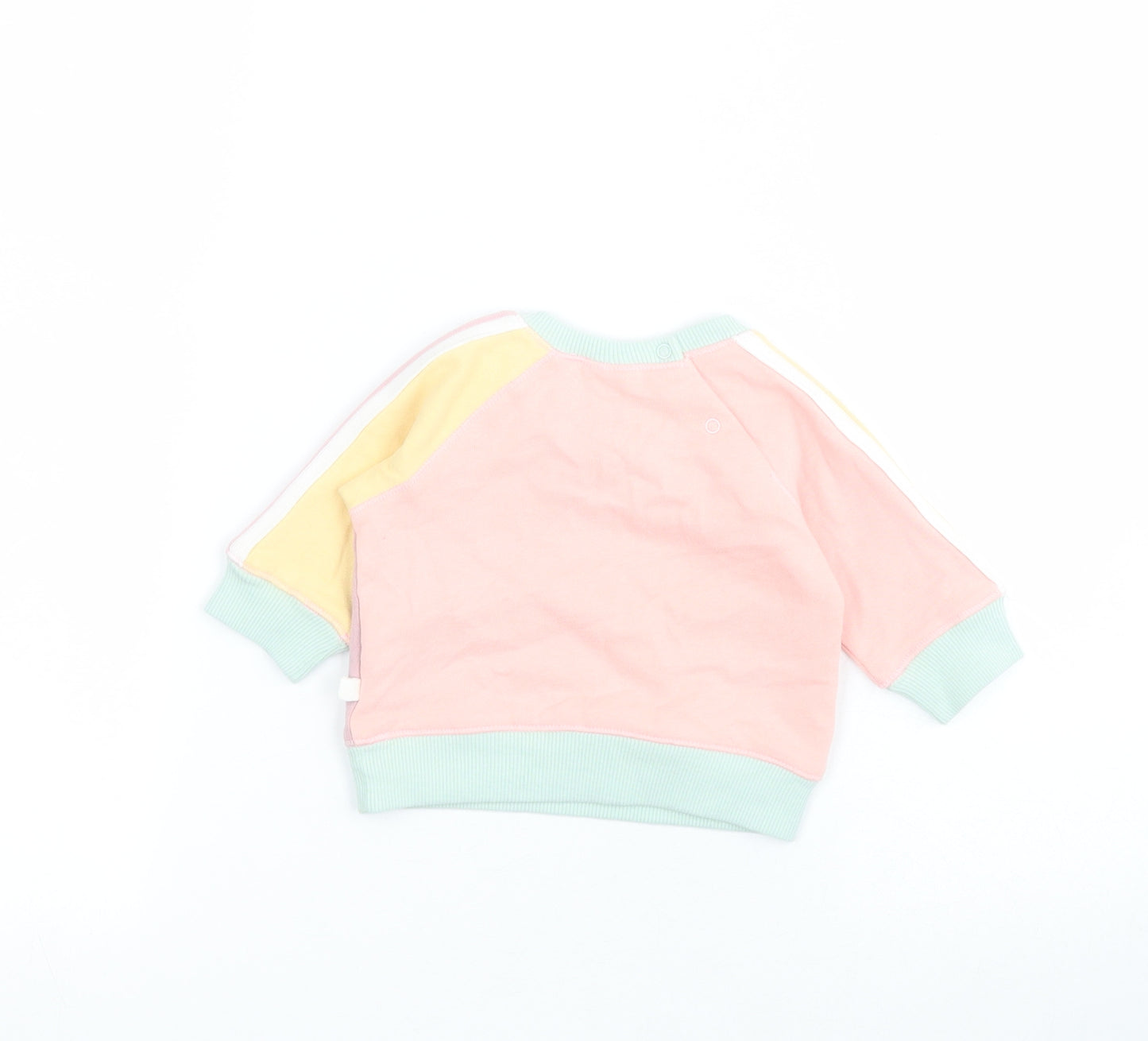 NEXT Baby Pink Colourblock 100% Cotton Pullover Jumper Size 0-3 Months  Snap - Up to one month