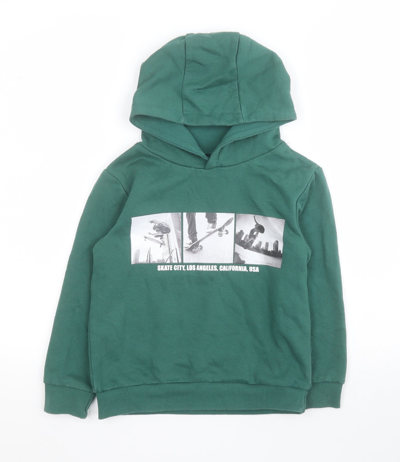 Dunnes Boys Green  Cotton Pullover Hoodie Size 6-7 Years  Pullover