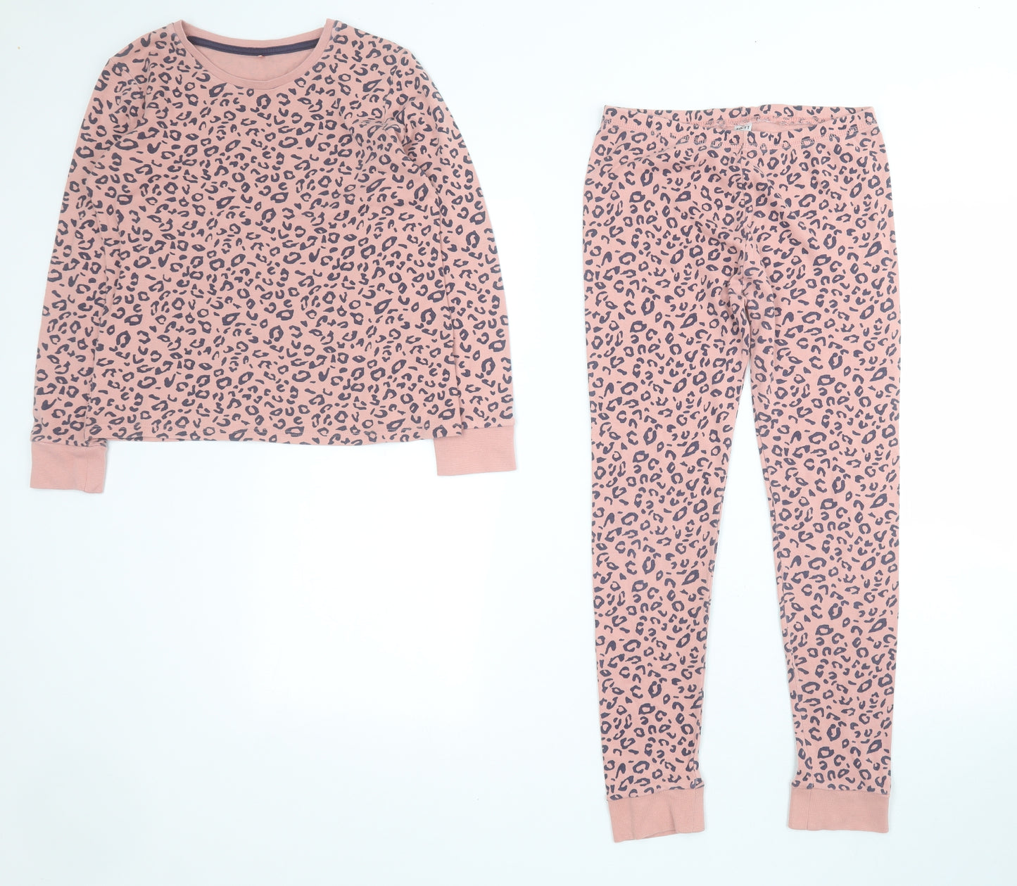 George Girls Pink Animal Print Cotton Top Pyjama Set Size 10-11 Years  Pullover