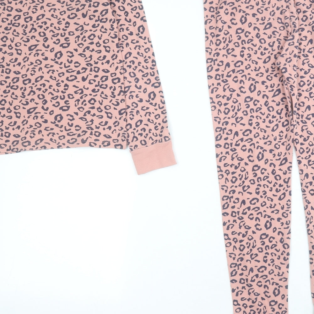 George Girls Pink Animal Print Cotton Top Pyjama Set Size 10-11 Years  Pullover