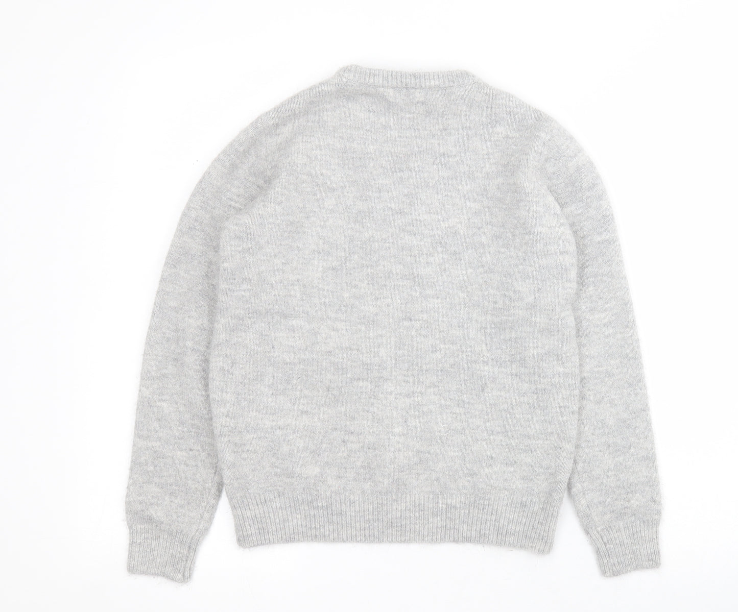 TU Womens Grey Round Neck  Acrylic Pullover Jumper Size 8   - Christmas