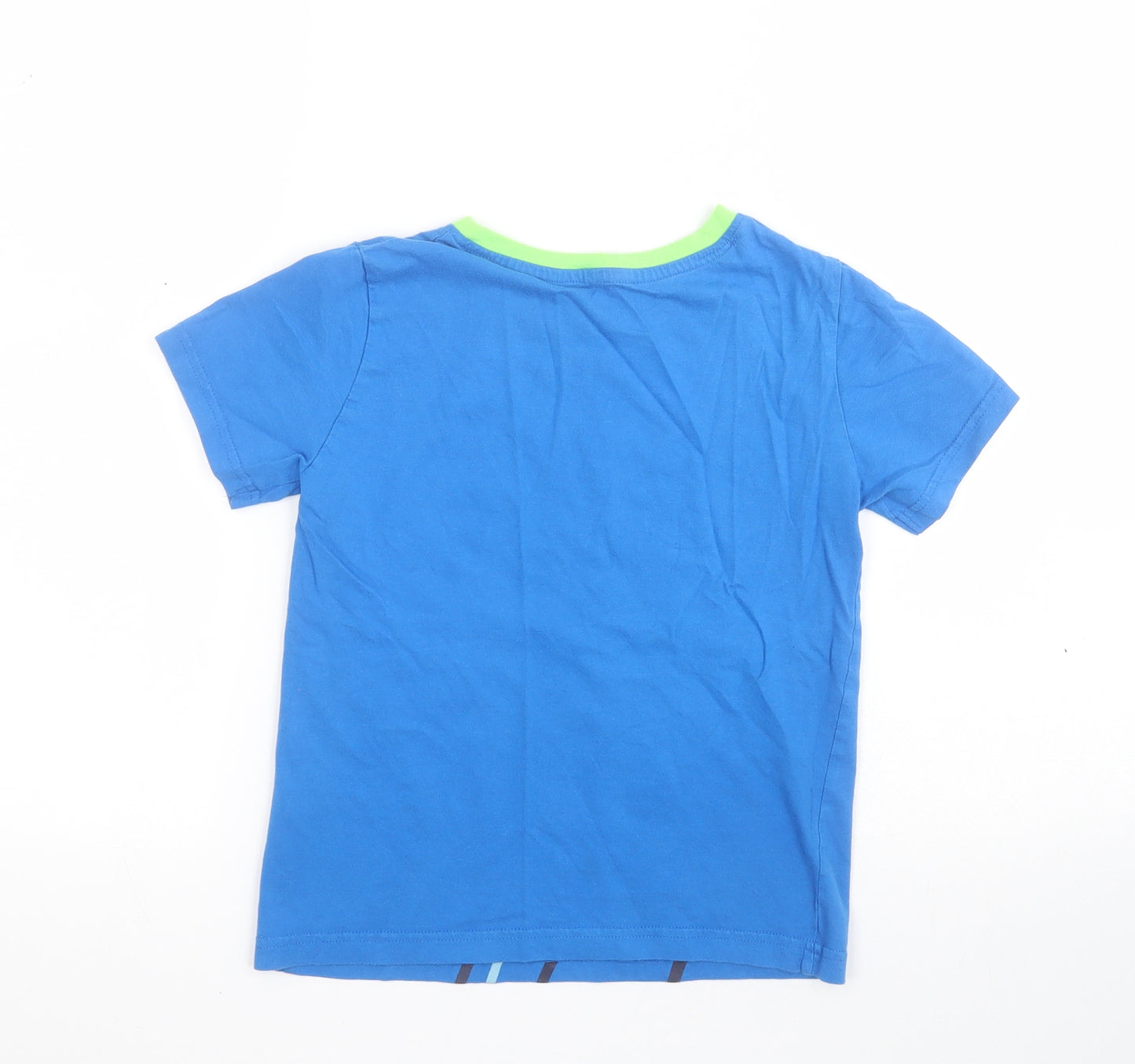 Dunnes Boys Blue  100% Cotton Basic T-Shirt Size 7-8 Years Crew Neck Pullover