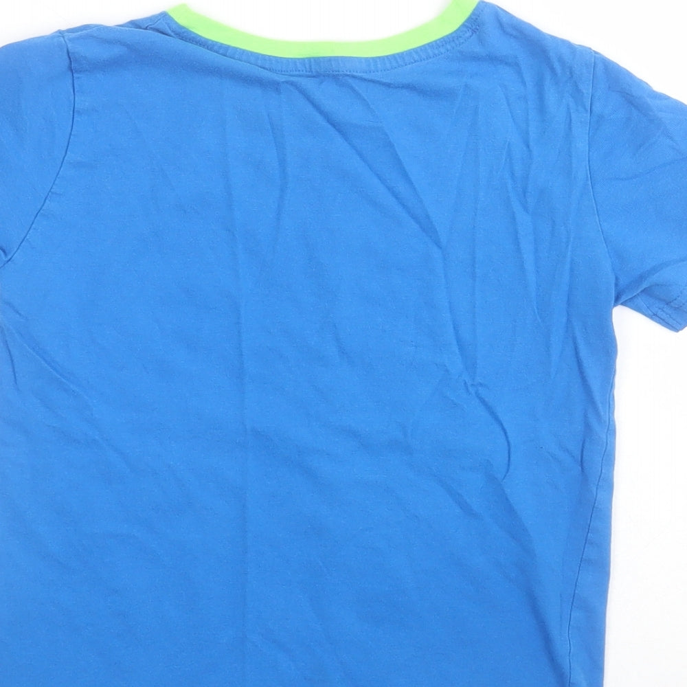 Dunnes Boys Blue  100% Cotton Basic T-Shirt Size 7-8 Years Crew Neck Pullover