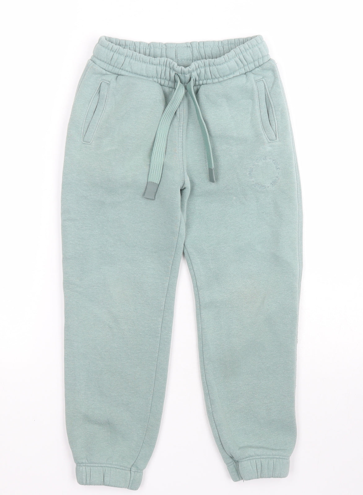 Dunnes Boys Green  Cotton Jogger Trousers Size 5-6 Years  Regular Drawstring