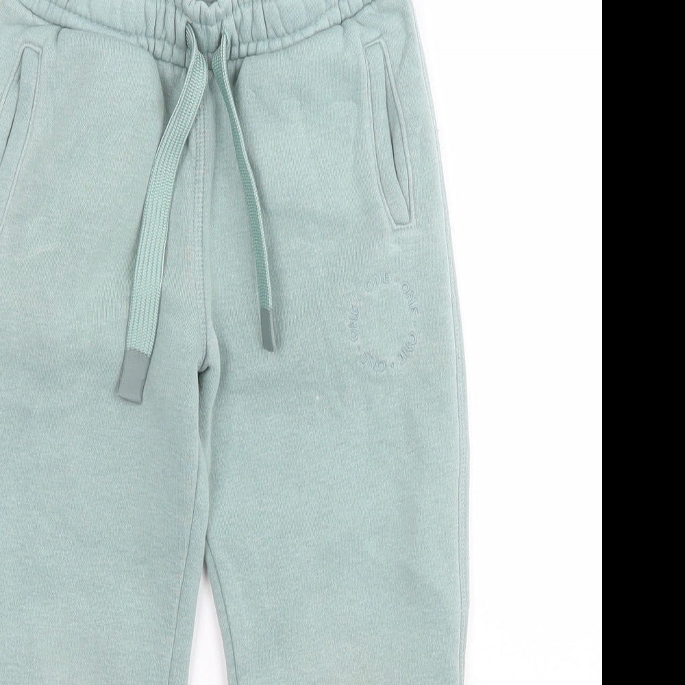 Dunnes Boys Green  Cotton Jogger Trousers Size 5-6 Years  Regular Drawstring