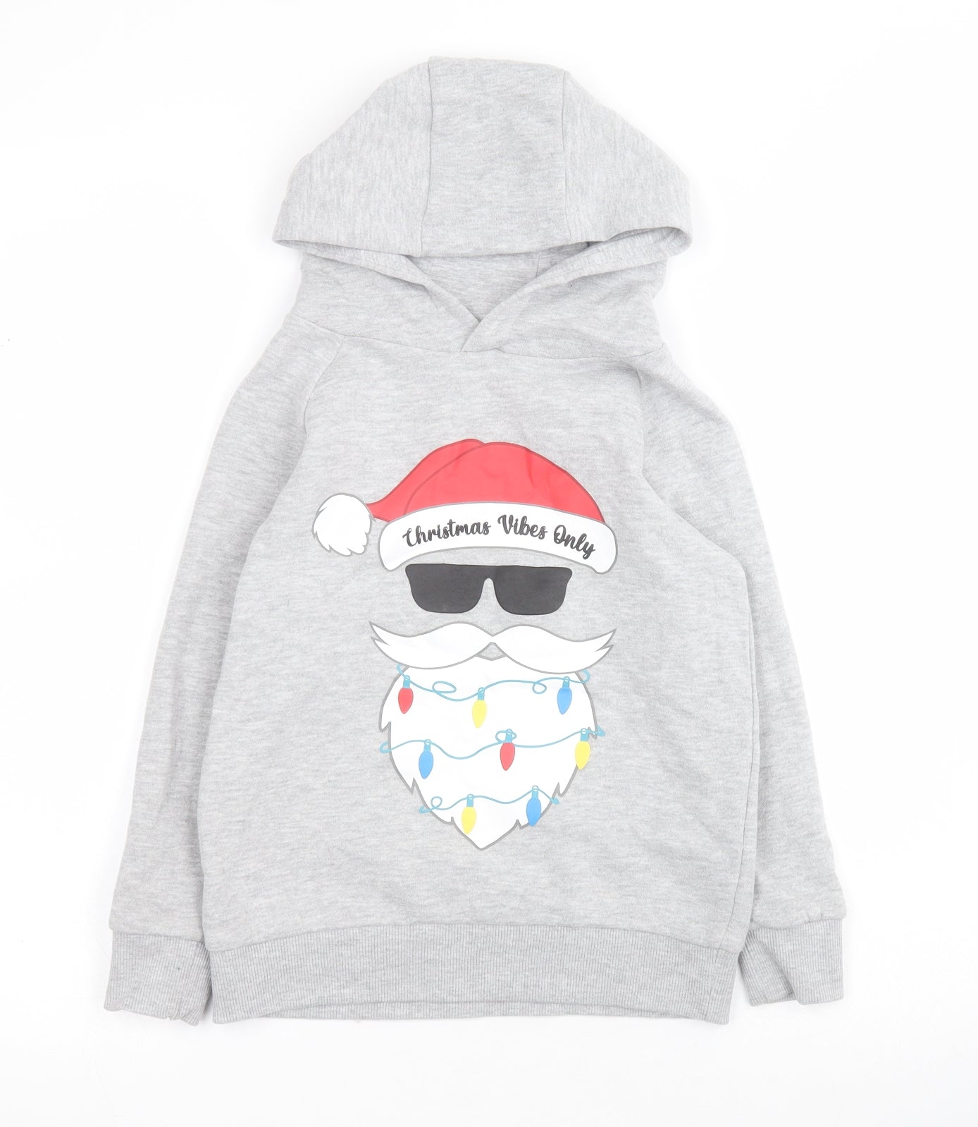 Dunnes Boys Grey  Polyester Pullover Hoodie Size 6-7 Years  Pullover - Christmas