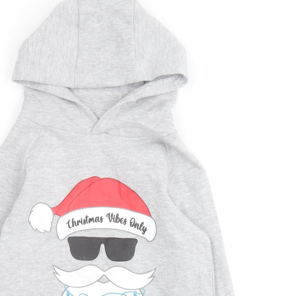 Dunnes Boys Grey  Polyester Pullover Hoodie Size 6-7 Years  Pullover - Christmas