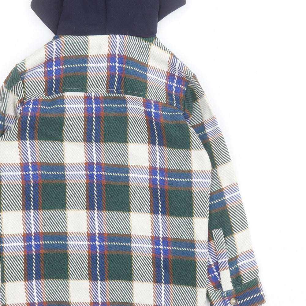 River Island Boys Multicoloured Plaid  Shirt Jacket Coat Size 4-5 Years  Button