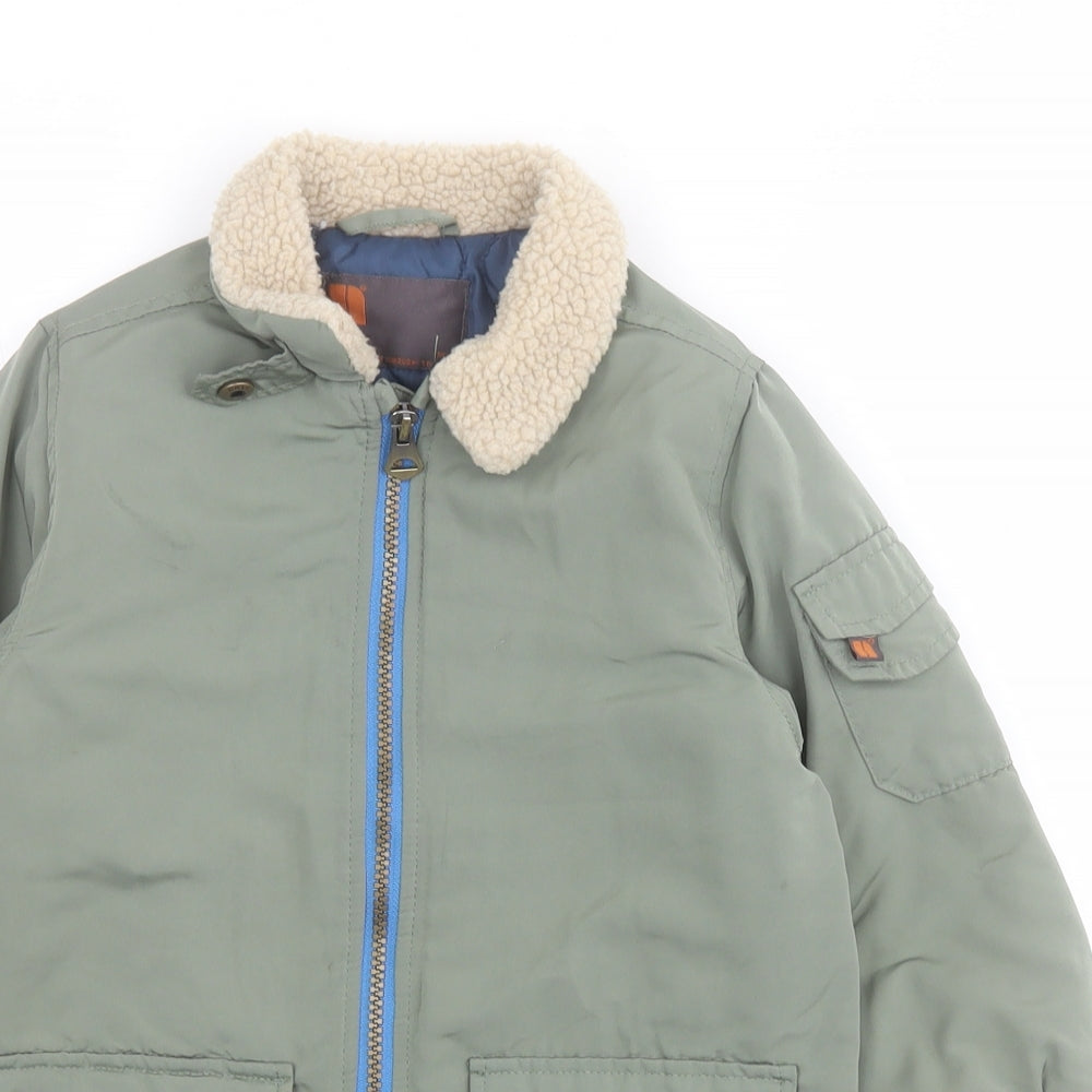 NEXT Boys Green   Pea Coat Coat Size 3-4 Years  Zip