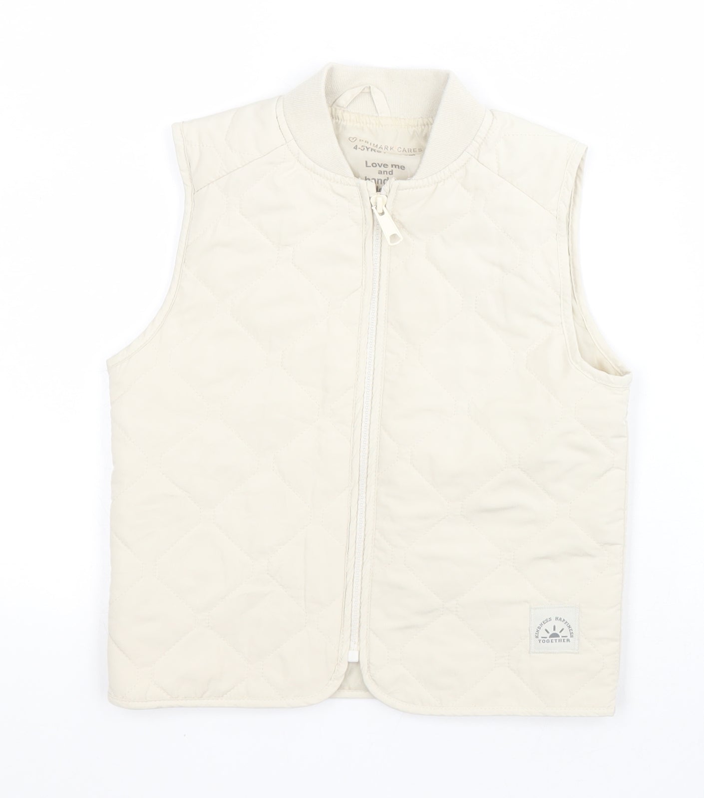 Primark Boys Beige   Gilet Coat Size 4-5 Years  Zip