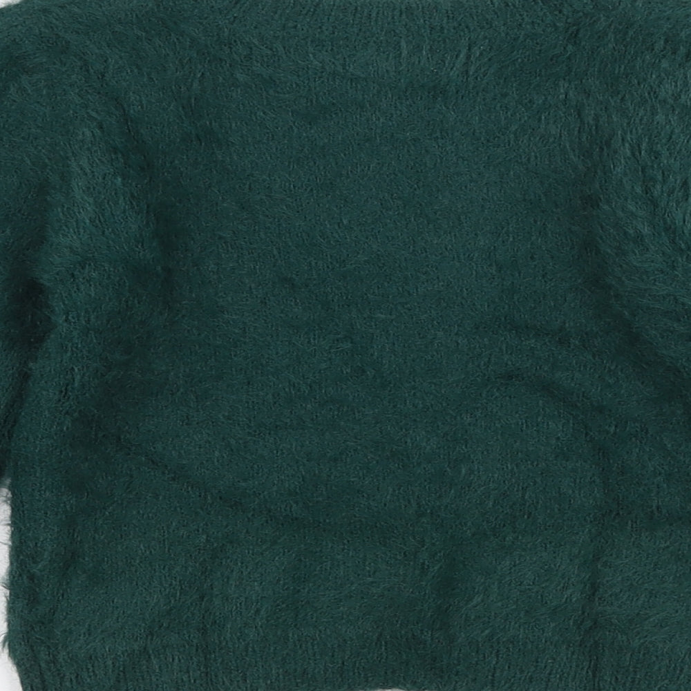 Primark Girls Green Round Neck  Polyamide Pullover Jumper Size 3-4 Years  Pullover - Heart