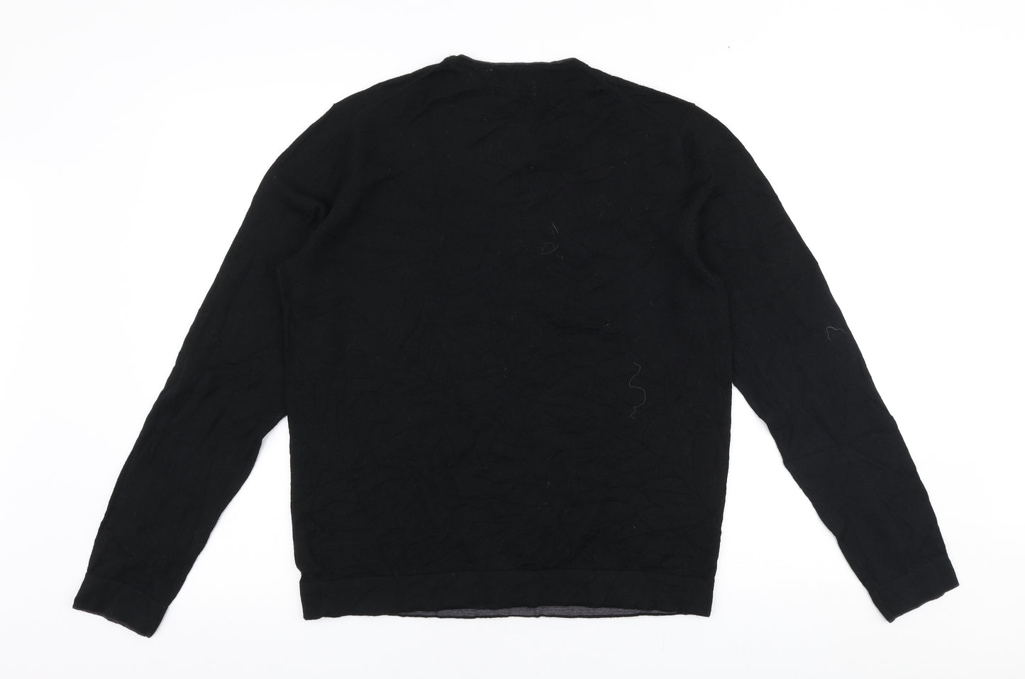 Calvin Klein Mens Black Round Neck  Wool Pullover Jumper Size M