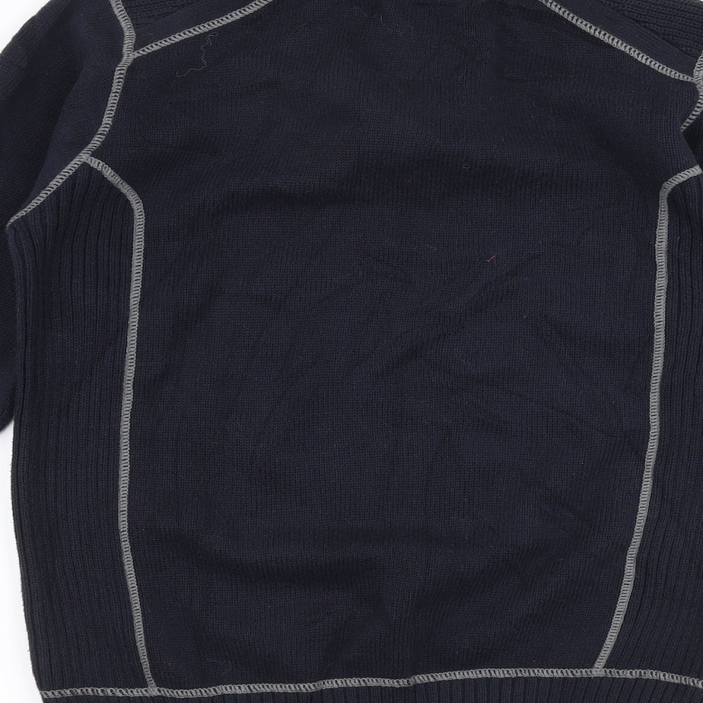 NEXT Mens Blue High Neck  Cotton Pullover Jumper Size S