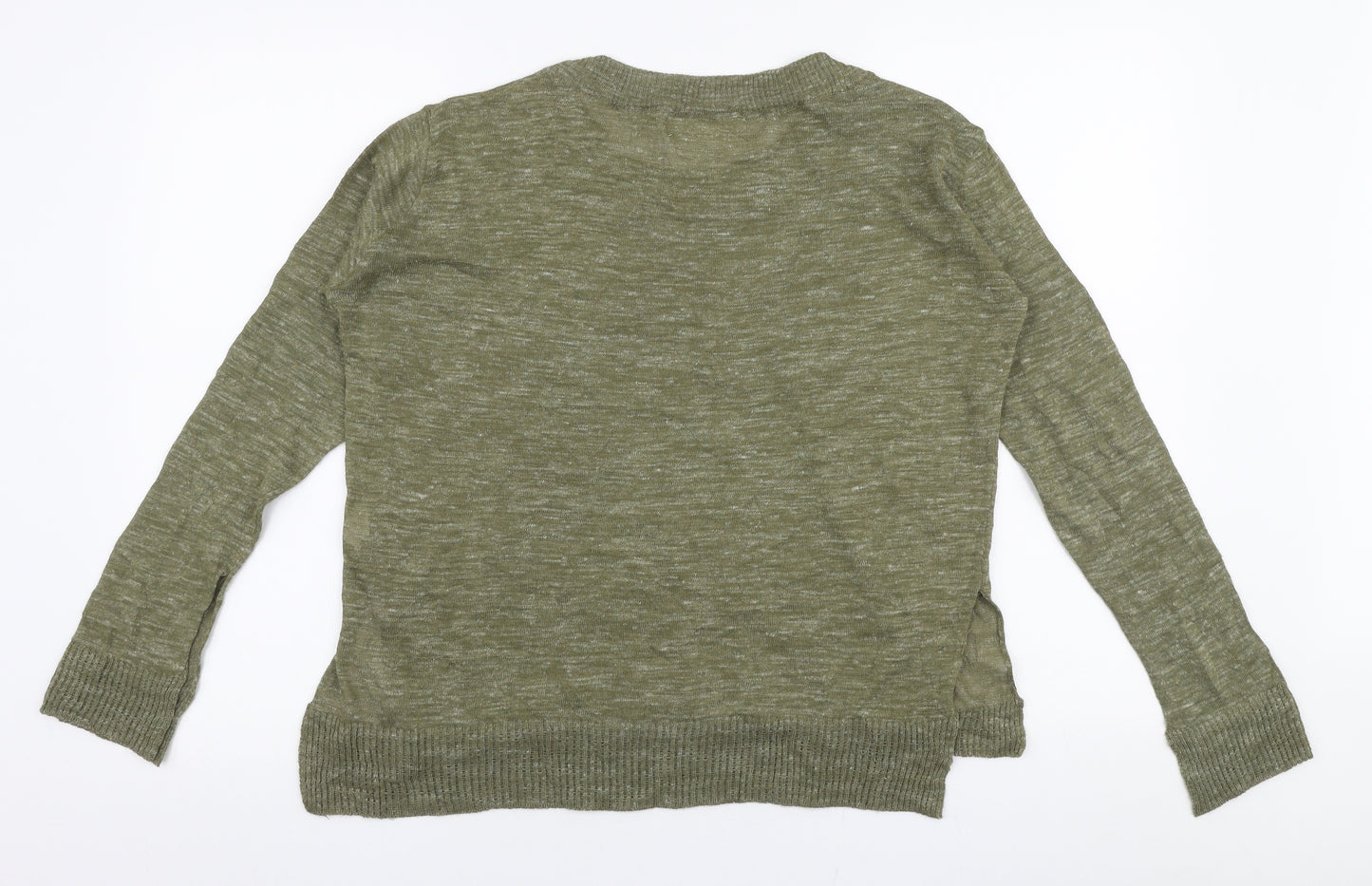 Zara Womens Green Round Neck  Acrylic Pullover Jumper Size M