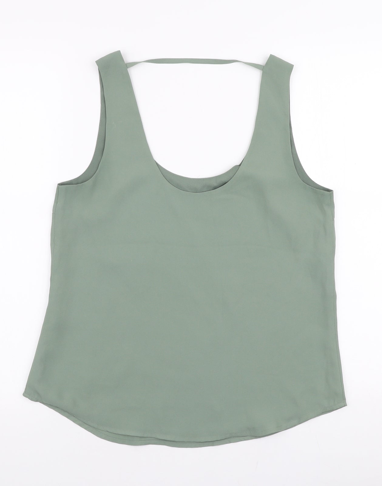 Oasis Womens Green  Polyester Basic Blouse Size 10 Round Neck