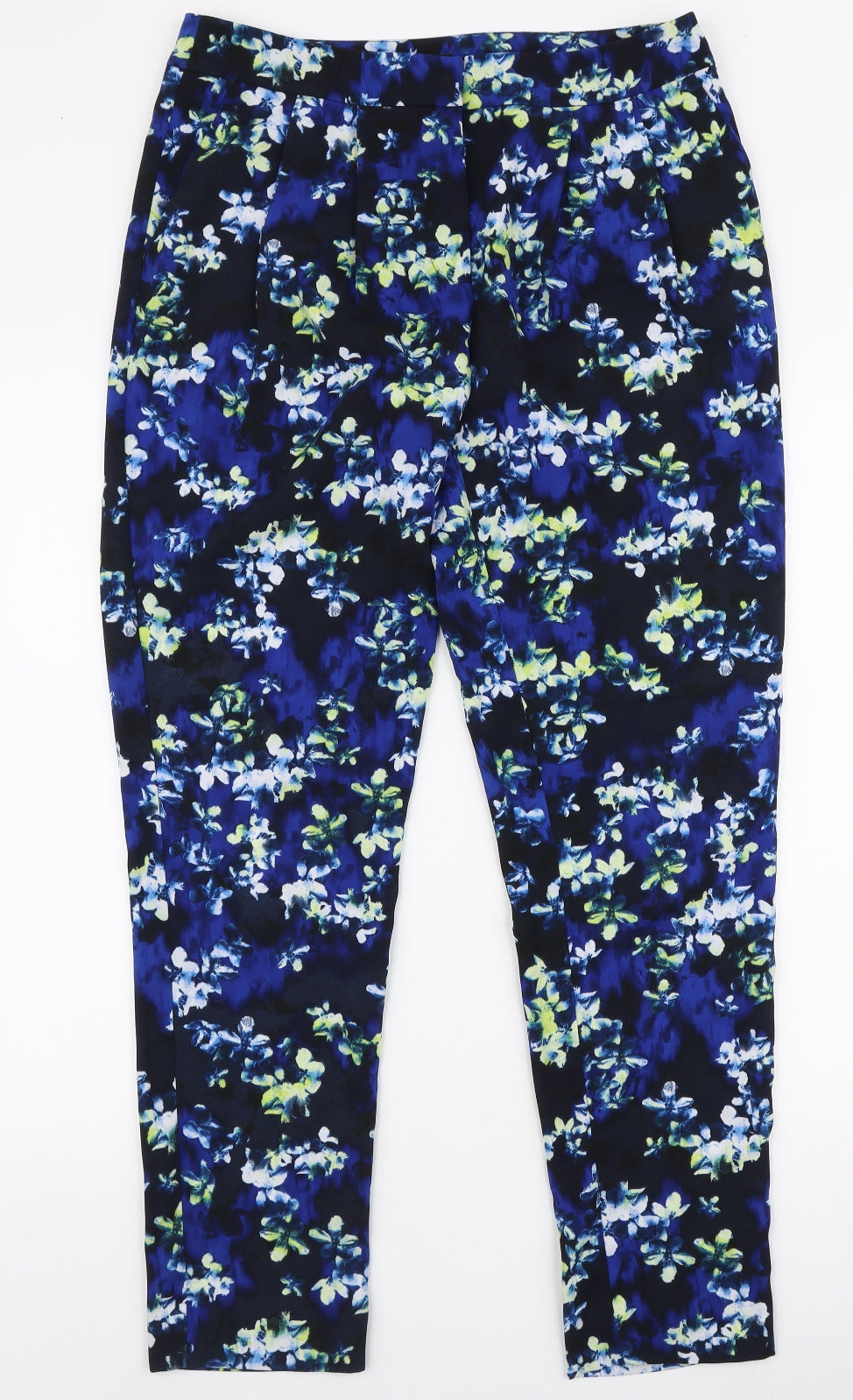 Warehouse Womens Multicoloured Floral Polyester Dress Pants Trousers Size 10 L29 in Regular Zip