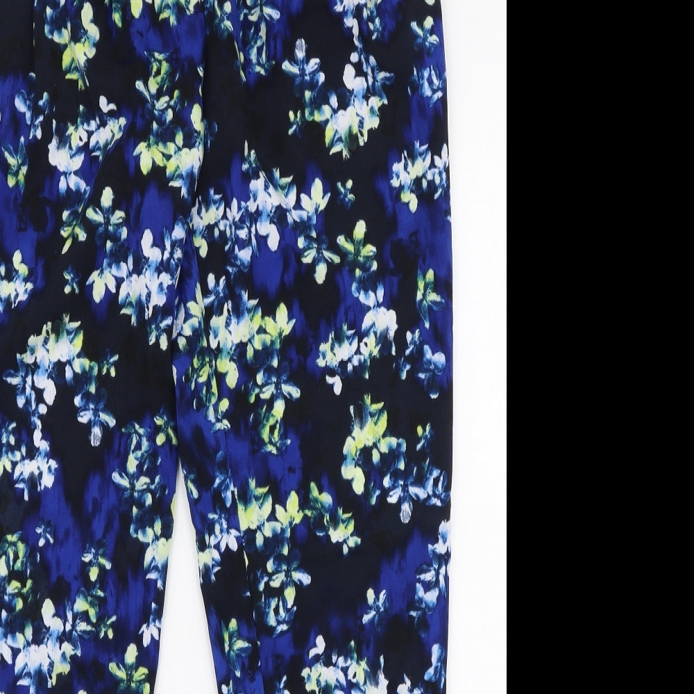 Warehouse Womens Multicoloured Floral Polyester Dress Pants Trousers Size 10 L29 in Regular Zip