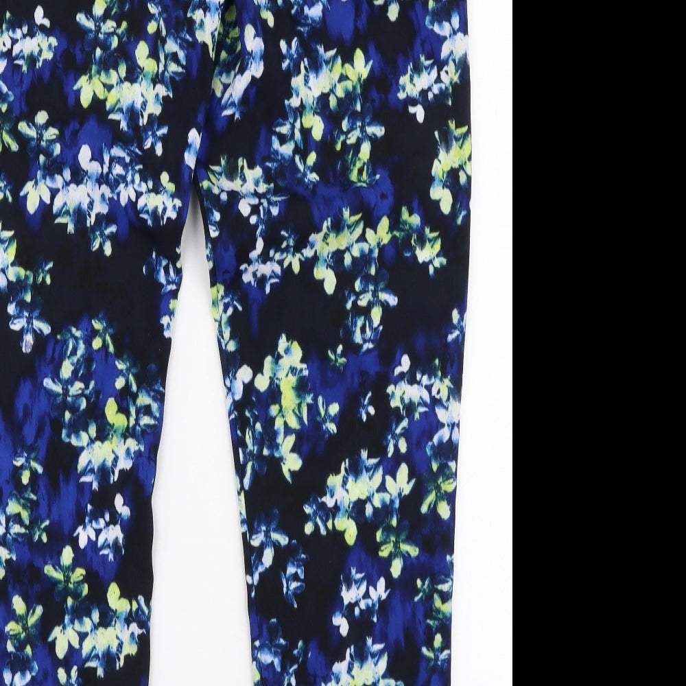 Warehouse Womens Multicoloured Floral Polyester Dress Pants Trousers Size 10 L29 in Regular Zip