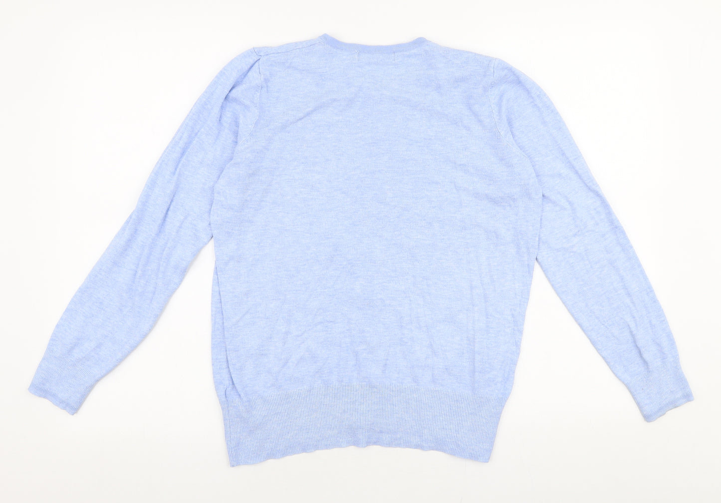 Marks and Spencer Womens Blue Round Neck  Viscose Cardigan Jumper Size 14