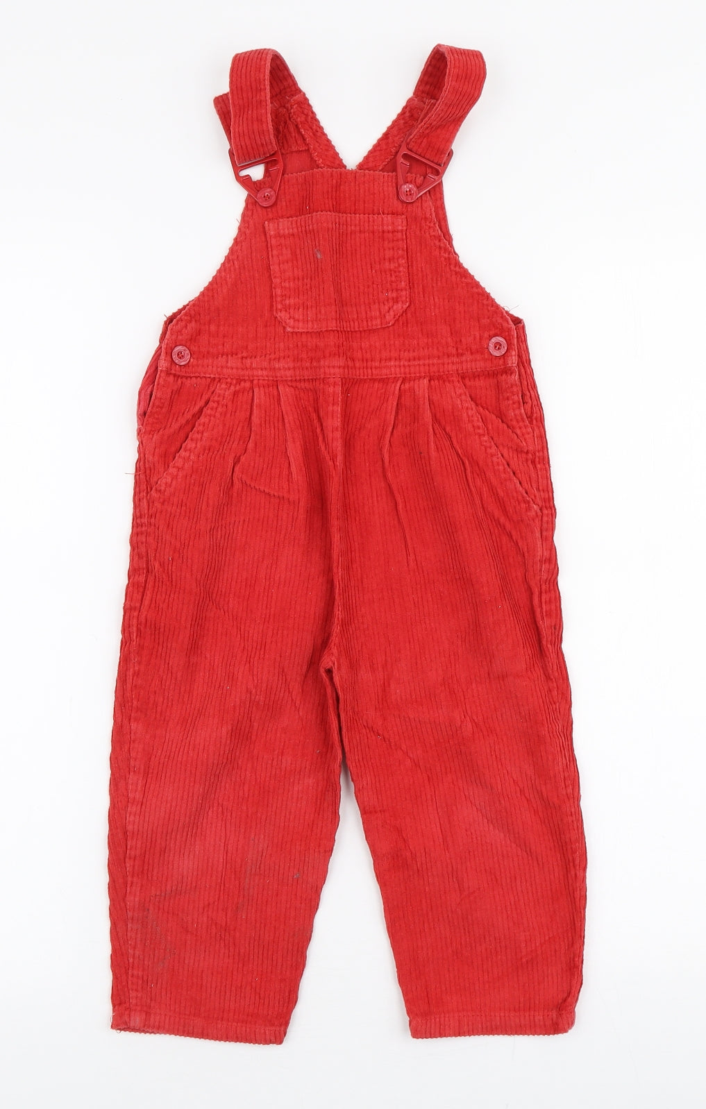 Ladybird Girls Red  100% Cotton Dungaree One-Piece Size 18-24 Months  Button