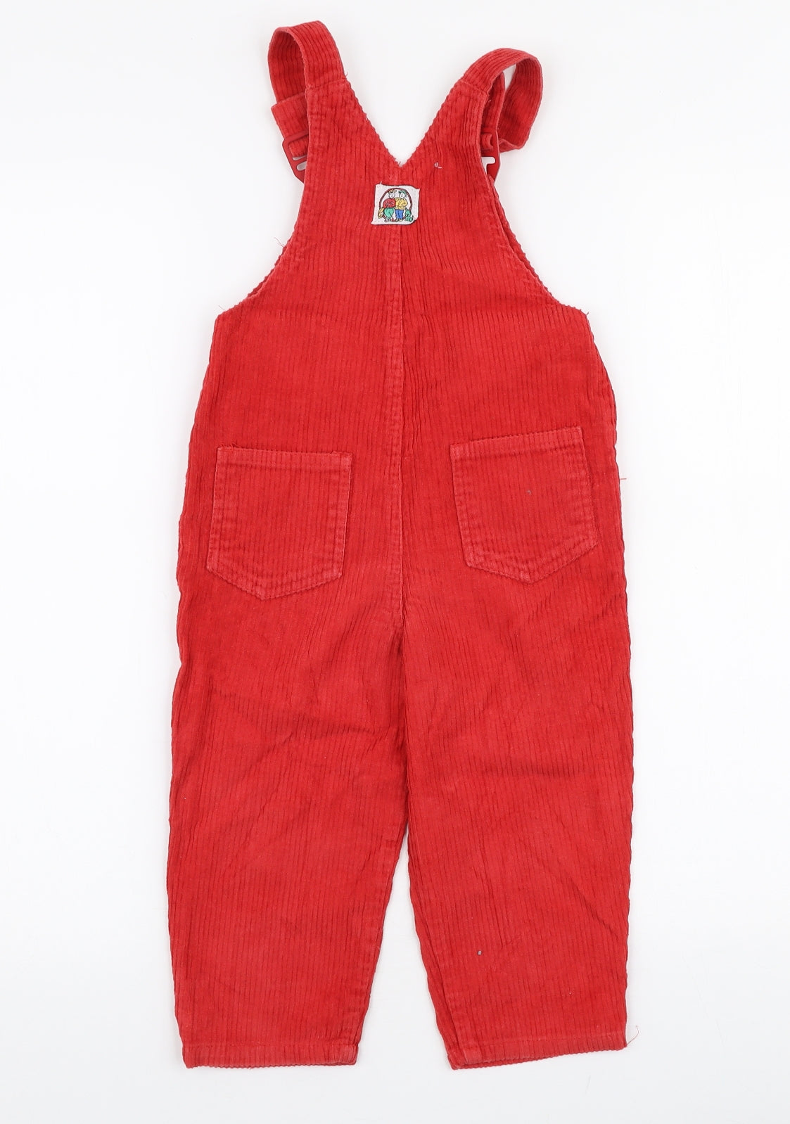 Ladybird Girls Red  100% Cotton Dungaree One-Piece Size 18-24 Months  Button